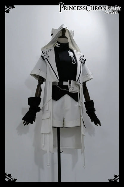 Princess Chronicles - White Cat - Futuristic Style Cool Lolita Pants Suit With Cat Ear Coat