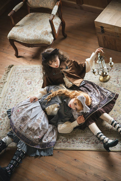 Miss Point - Demon Hunting Notes - Gothic Lolita Cross Print Short Skirt