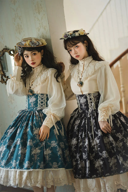 Miss Point - Customized Vintage Lolita Skirt Elegant Pullover Fishbone SK