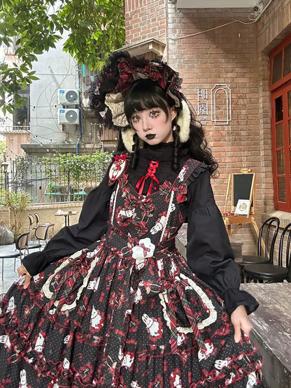 Miss Point - Forest Berry Bunny - Sweet Lolita JSK Elegant Bunny Print Dress