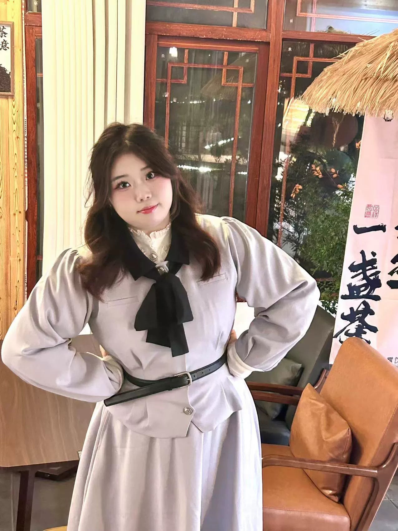 Sweet Wood - Daily Lolita Skirt Set Long sleeve Coat Dress Set