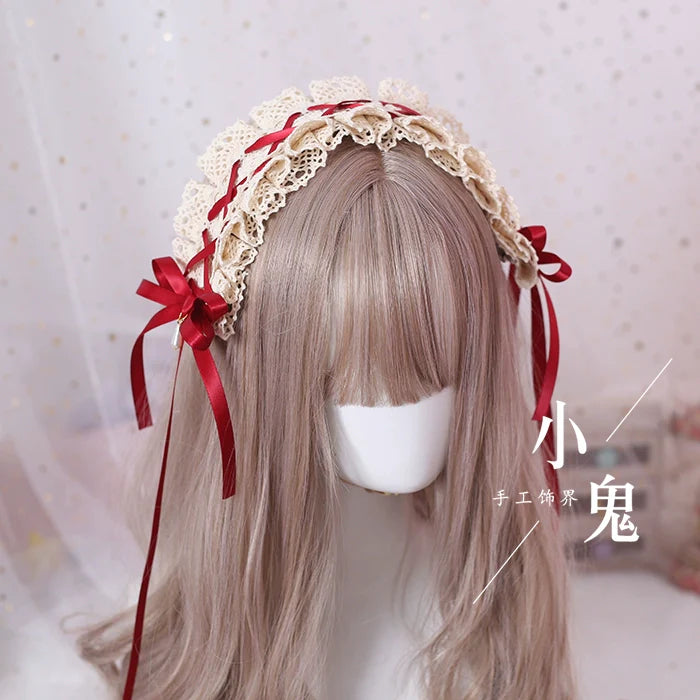 Xiaogui - Japanese Style Sweet Lolita Lace Headband Multicolors
