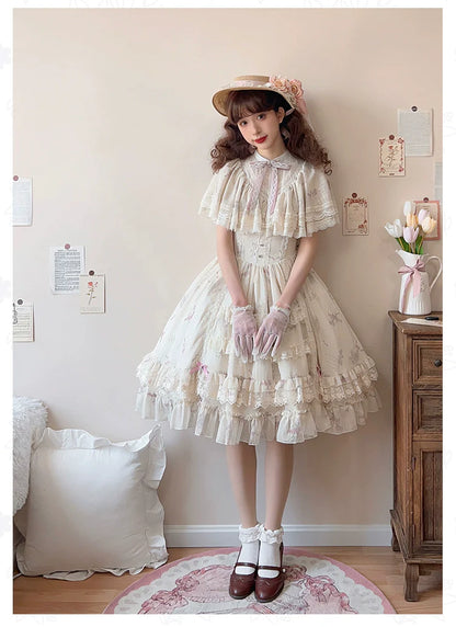 With PUJI - Nanke - Edwardian Collar Classic Lolita OP Dress Outfit
