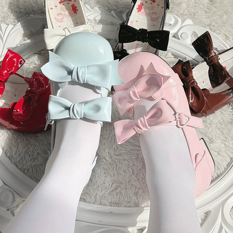 Beauty Bunny - Kawaii Lolita Shoes Low Heels Round Toe PU Shoes