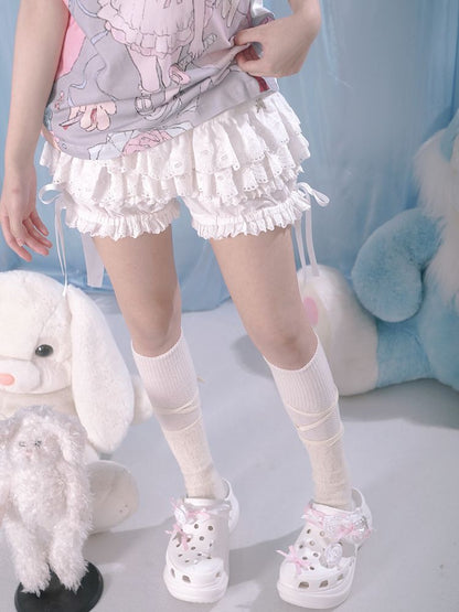 Lace ribbon ballet style shorts【s0000002168】