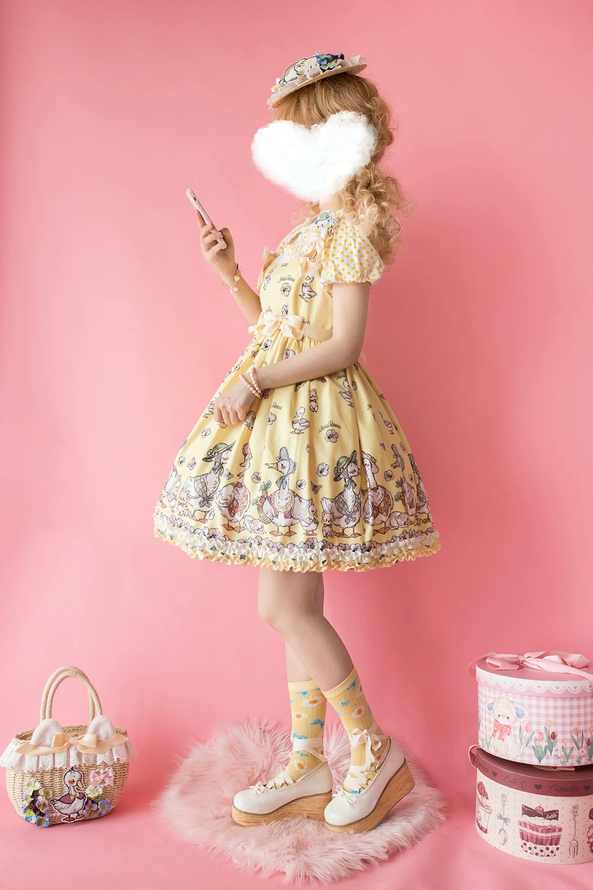 Chemical Romance - Hello Duck - Kawaii Lolita JSK Duck Print Lolita Dress
