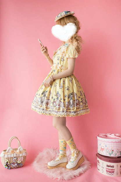 Chemical Romance - Hello Duck - Kawaii Lolita JSK Duck Print Lolita Dress