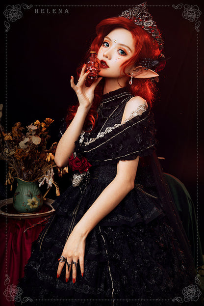 Youpairui - Helena - White and Black Lolita Tea Party JSK Suit