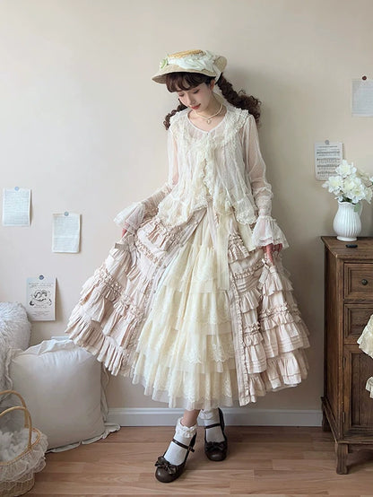 Forest Song - Star and Sea - Classic Lolita Petticoat Adjustable Tiered Ruffle Skirt