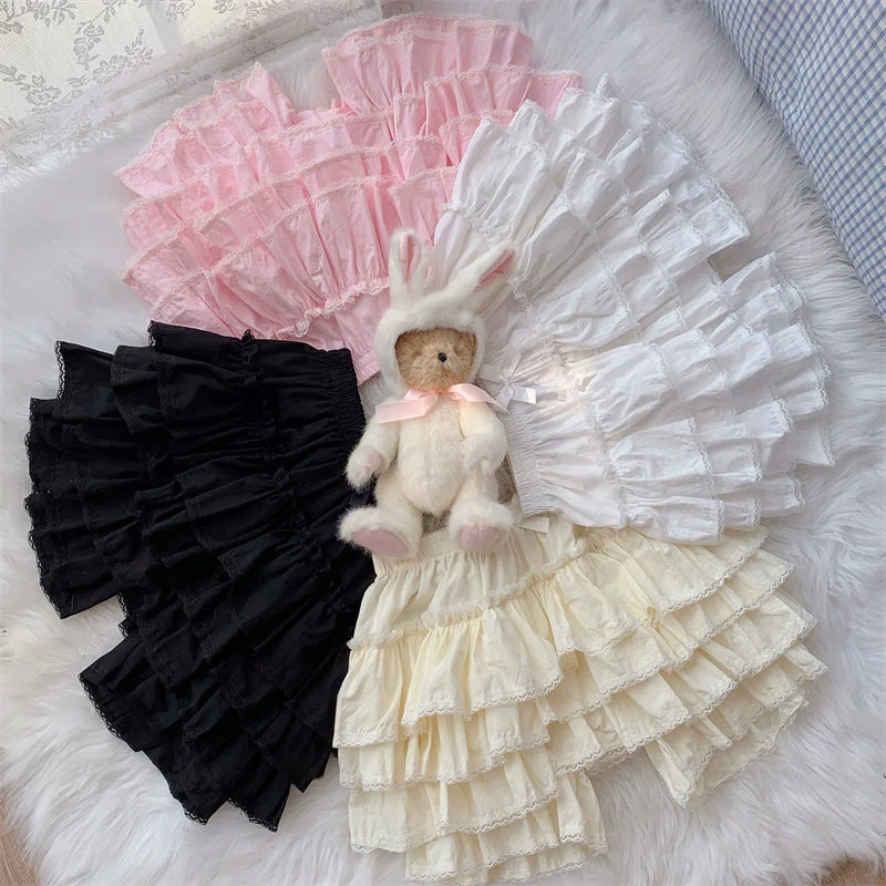 Sugar Girl - Cotton Lolita Bloomer, Loose Ruffled Hem Petticoat