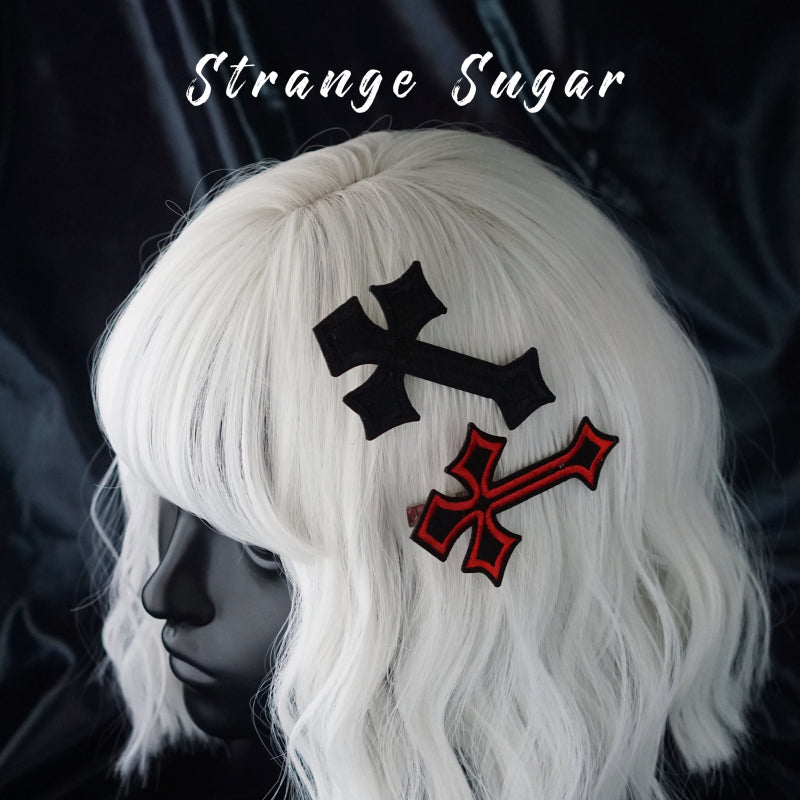 Strange Sugar - Gothic Lolita Cross Shaped Hair Clips