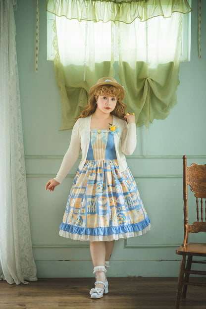 Miss Point - Daisy Lemon - Daily Lolita Lemon Print JSK Customized