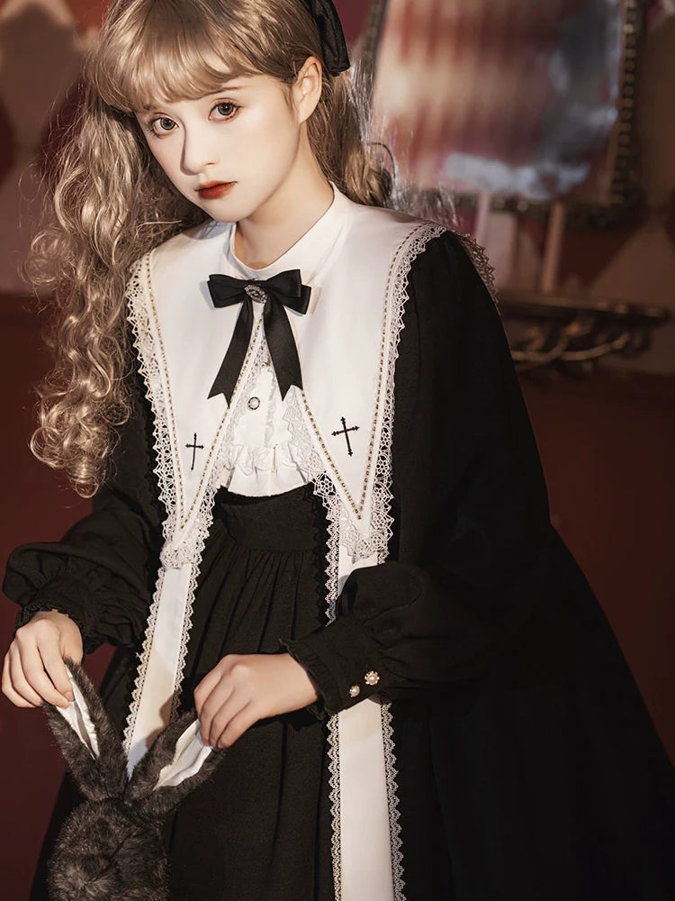 Sweet Date - Gothic Lolita Dress Black Nun OP for Halloween