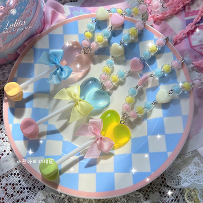 Bear Doll - Sweet Lolita  Bow Heart-Shaped Sweater Chain