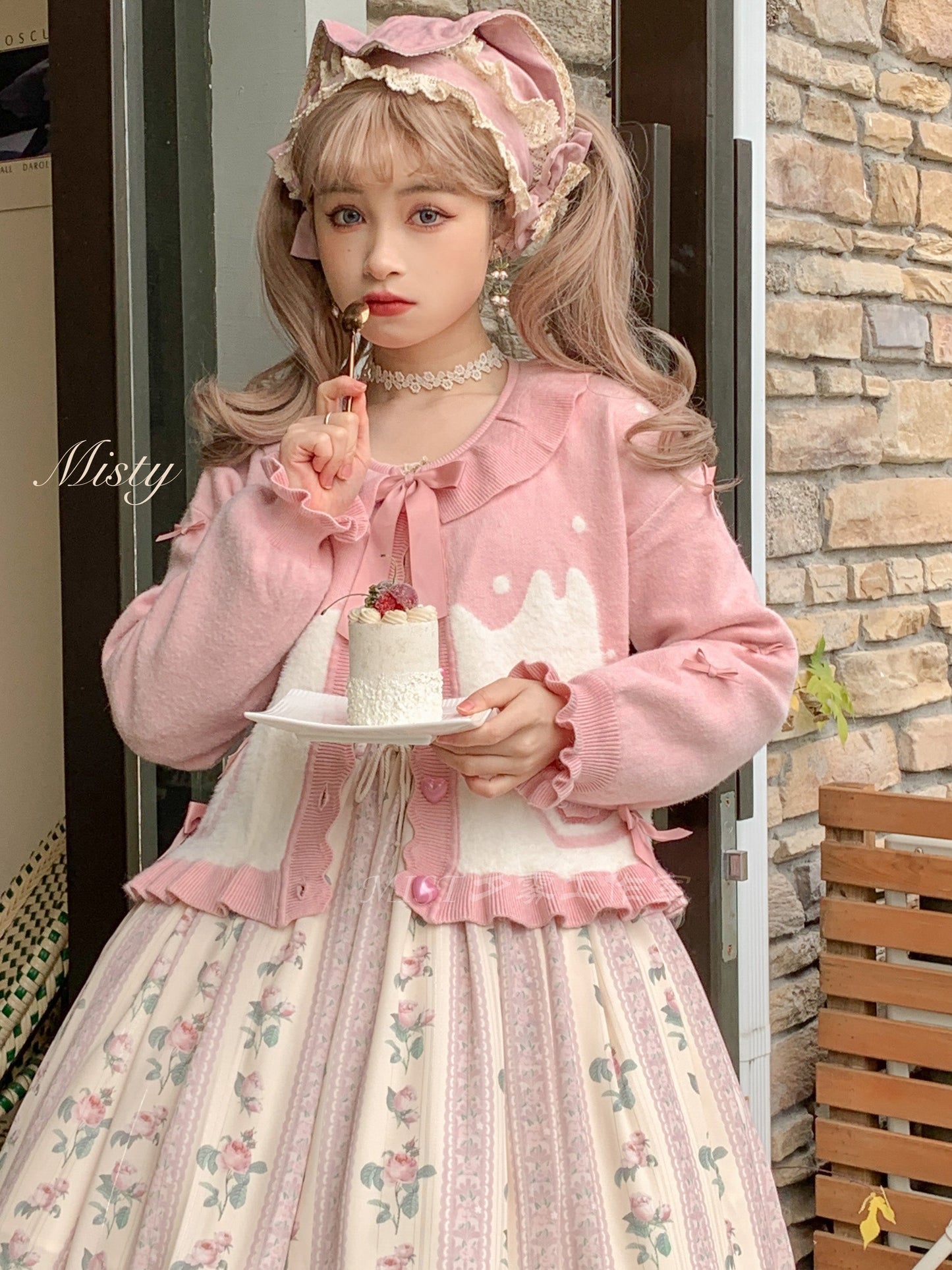 MIST - Beating Heart - Sweet Lolita Thick Sweater Coat Puff Sleeve