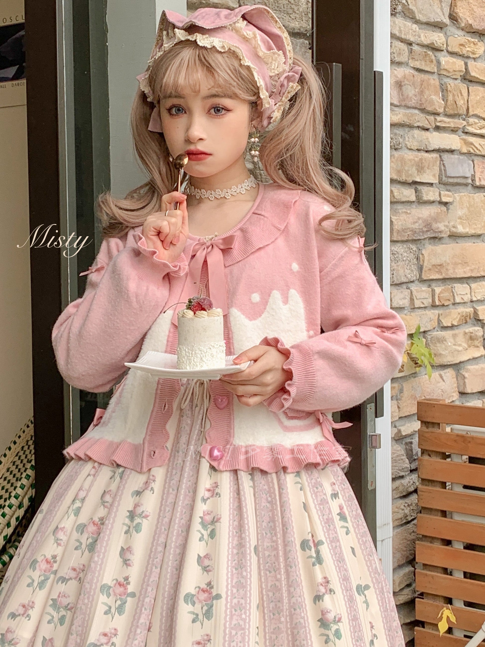 MIST - Beating Heart - Sweet Lolita Thick Sweater Coat Puff Sleeve