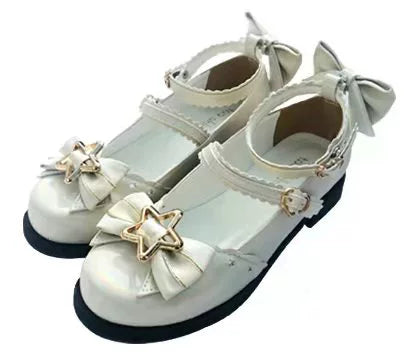 Bubble Cat - Dreamy Starry - Sweet Lolita Shoes Low Heel Bow Shoes