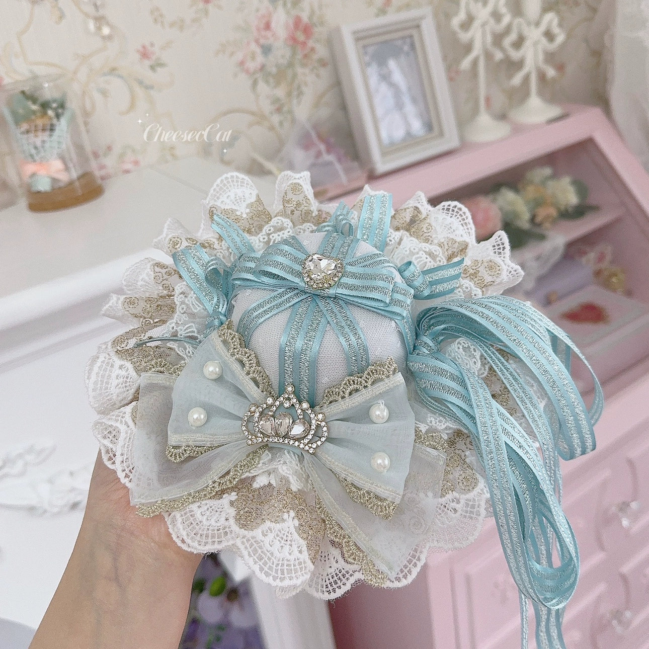 Cheese Cat - Sweet Lolita Cake Top Hat Handmade Lolita Accessory