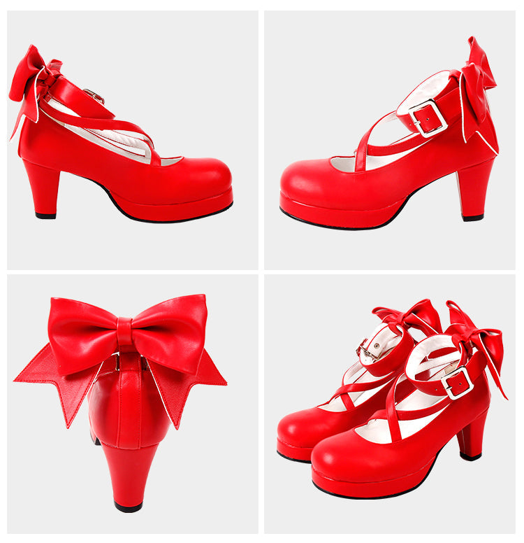 Angelic imprint - Elegant Lolita Shoes Princess Bowknot Lolita Heels Shoes