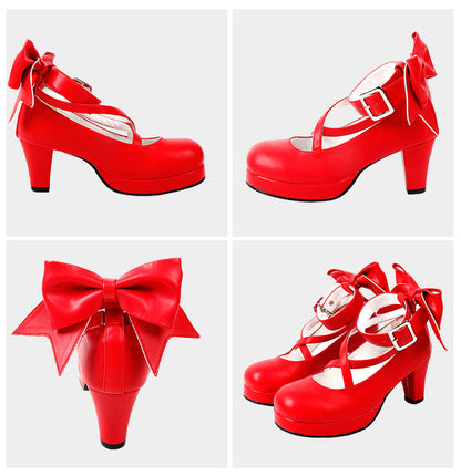 Angelic imprint - Elegant Lolita Shoes Princess Bowknot Lolita Heels Shoes