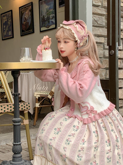 MIST - Beating Heart - Sweet Lolita Thick Sweater Coat Puff Sleeve