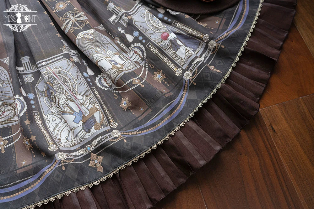 Miss Point - Demon Hunting Notes - Gothic Lolita Cross Print Short Skirt