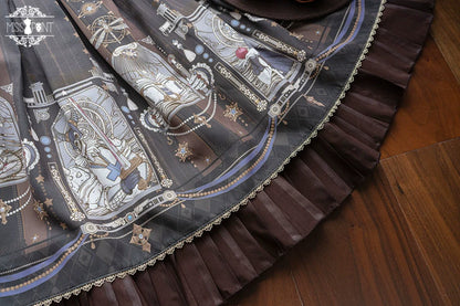 Miss Point - Demon Hunting Notes - Gothic Lolita Cross Print Short Skirt