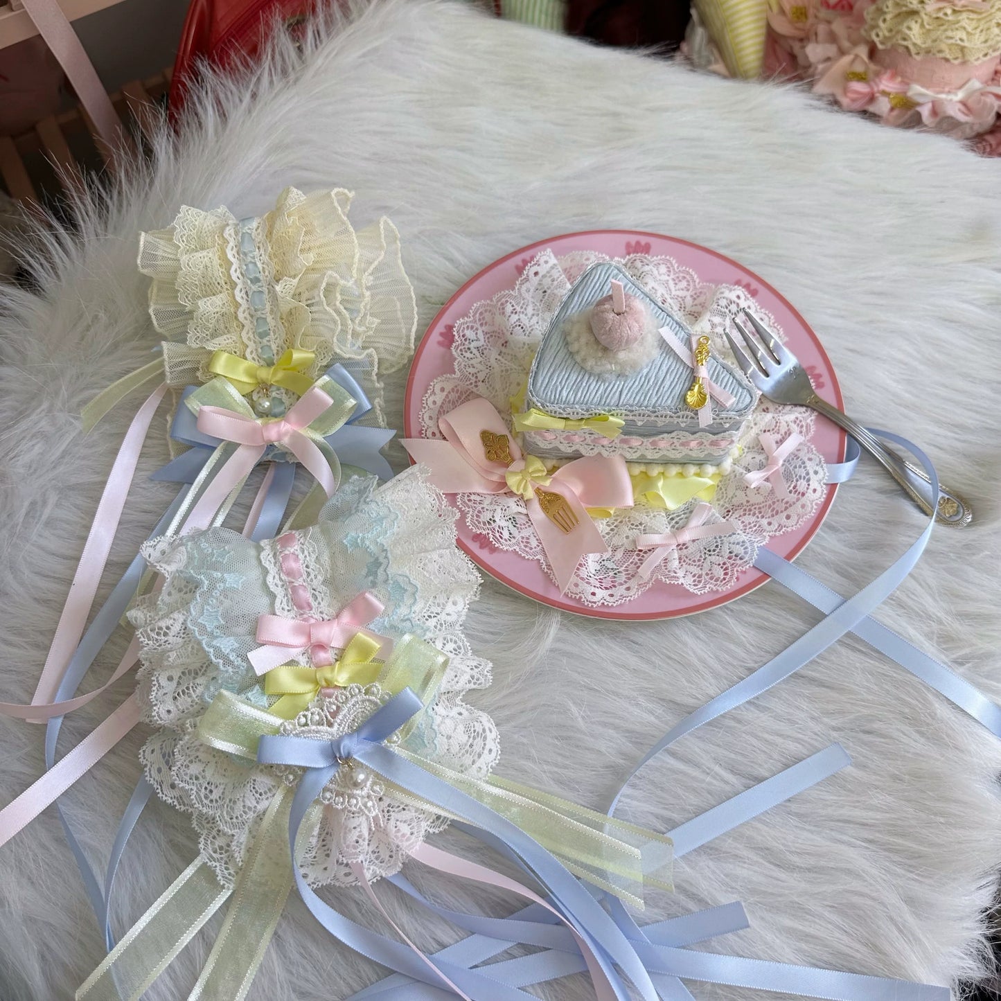 Chestnut Lolita - Sweet Lolita Headdress, Bow and Lace Decoration