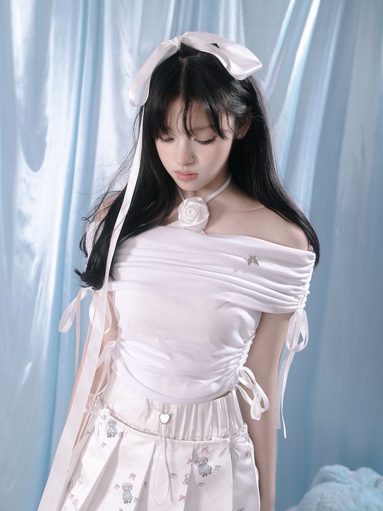 Rose brooch slim fit short knit vest【s0000002167】