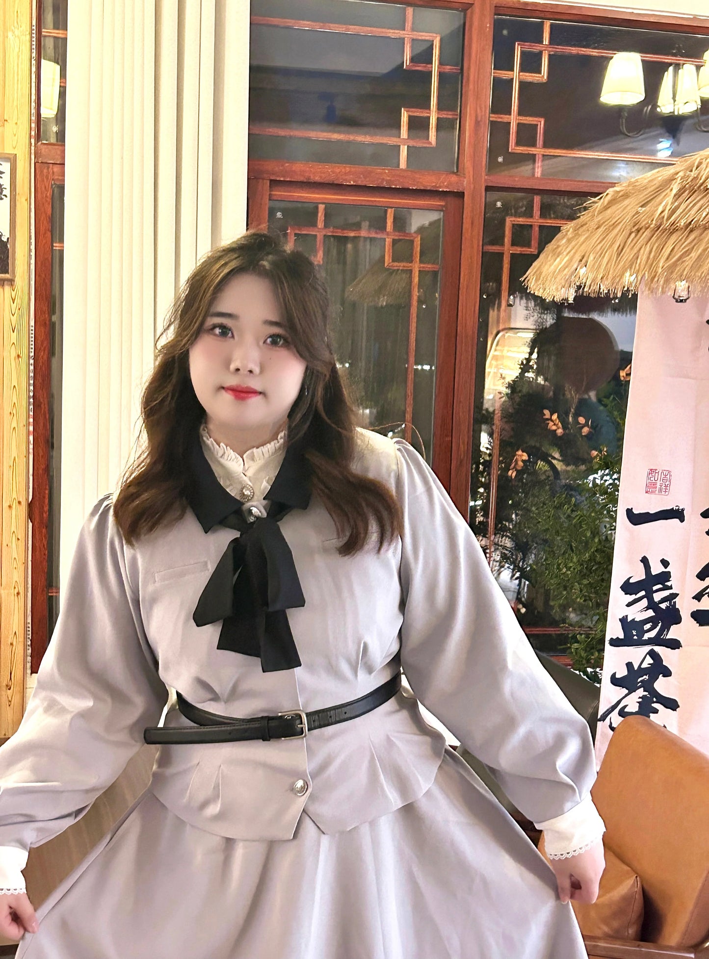 Sweet Wood - Daily Lolita Skirt Set Long sleeve Coat Dress Set