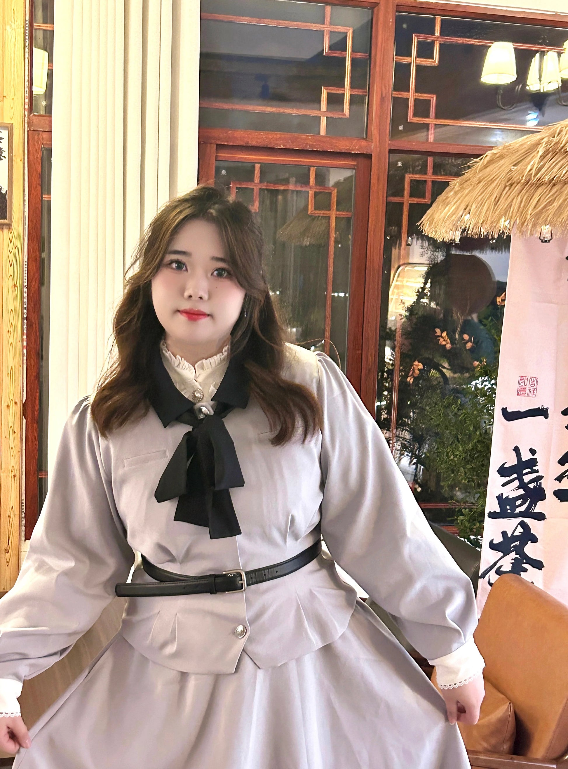 Sweet Wood - Daily Lolita Skirt Set Long sleeve Coat Dress Set