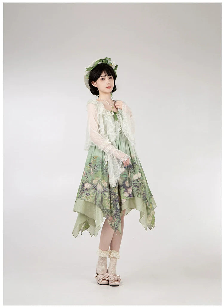 With PUJI - Letters and Poetry - Summer Classic Lolita Tulle Lace Bolero with Multi-Color