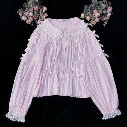 DMFS Lolita - Sweet Lolita Shirt Doll Collar Blouse High-waisted