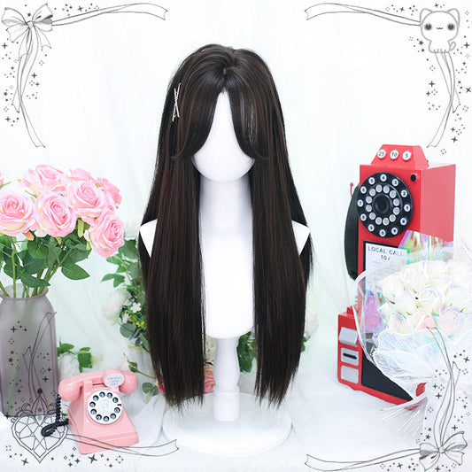 Dalao Home - Ballet - Sweet Long Straight Black Brown Wig