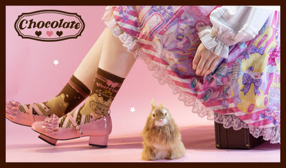 Yukines Box - Kawaii Lolita Chocolate Color Cotton Socks