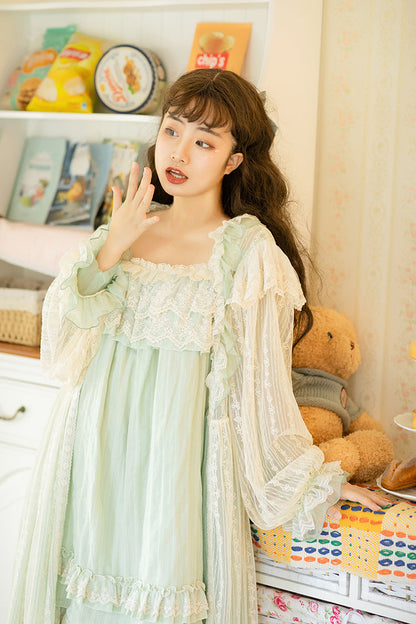 Fantastic Wind - Lazy Holidays - Kawaii Lace Lolita Nightdress Set