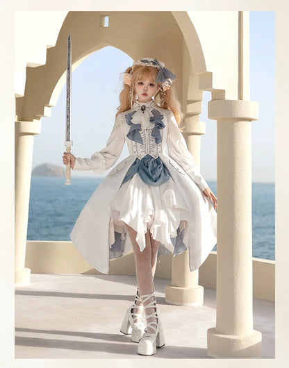 Forest Fluorescent Carps - Crumbling Skeleton - Ouji Lolita Fishbone Embroideried Vest, Prince Pants Suits