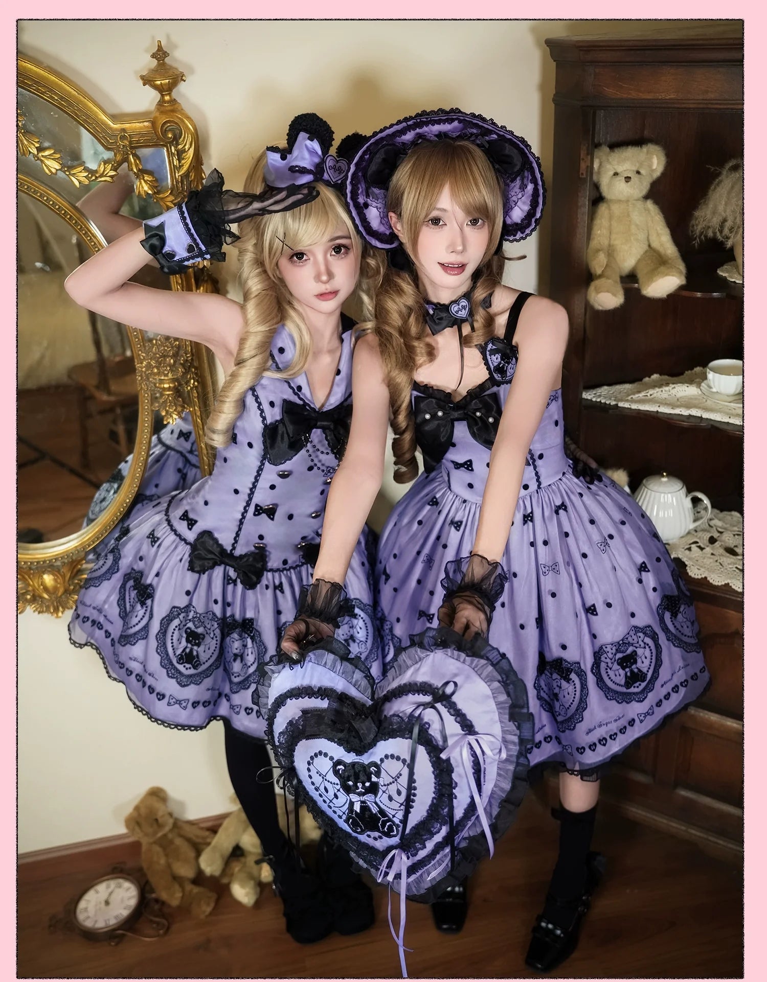Alice Girl - Brown Sugar Bear - Printed Sweet Lolita Dress, Multiple Styles
