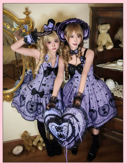 Alice Girl - Brown Sugar Bear - Printed Sweet Lolita Dress, Multiple Styles