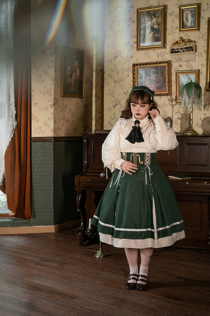 Miss Point - Golden Movement - Elegant Lolita Fishbone Skirt Customized