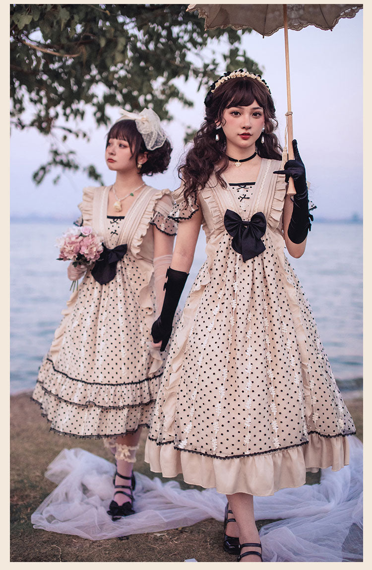 Cat-Romance - Coconut Milk Boo Boo - Elegant Lolita Polka Dot OP