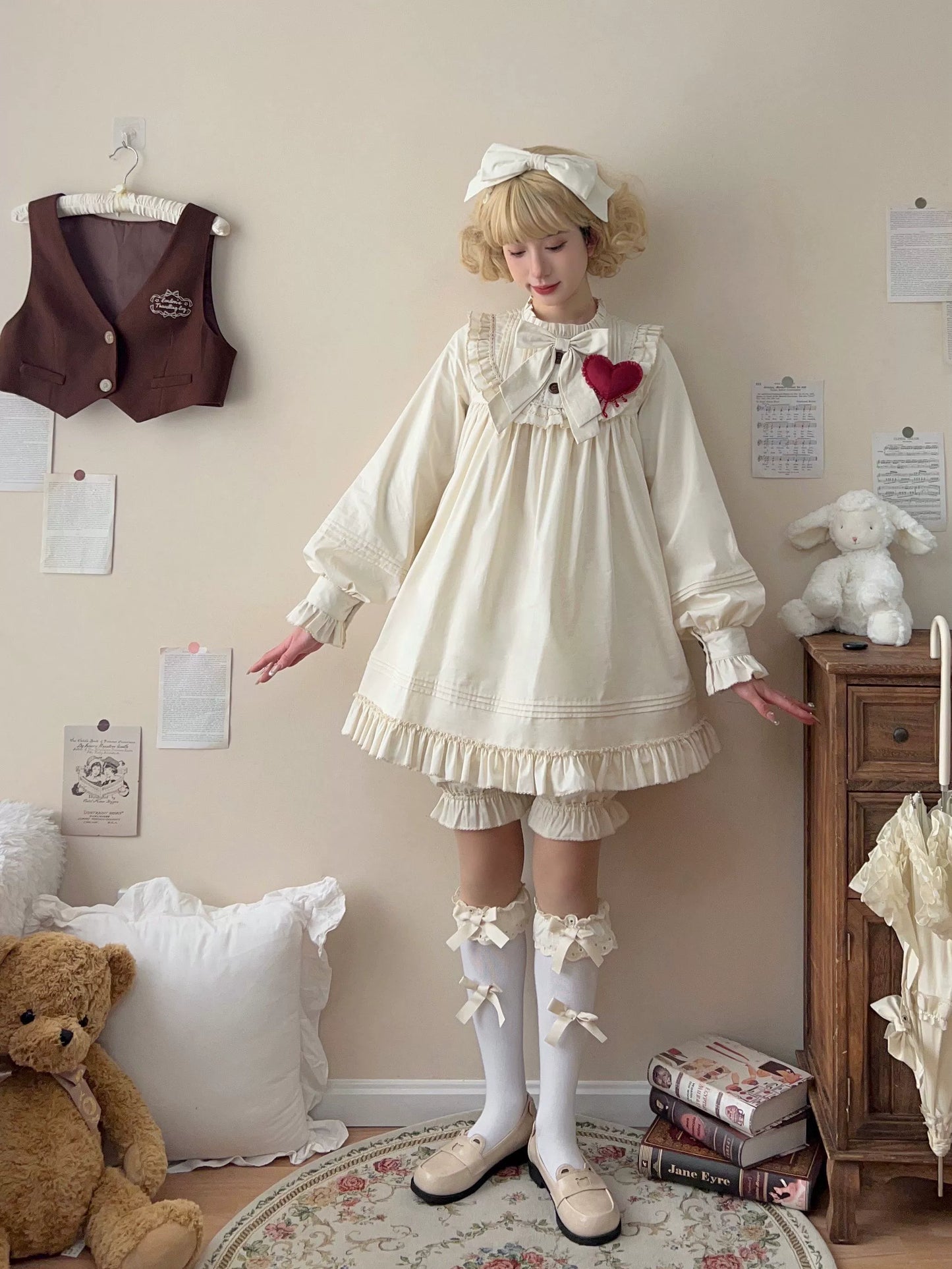 Uncle's Workshop - Lullaby - Cotton Lolita OP Dress Kawaii Lolita Bloomers