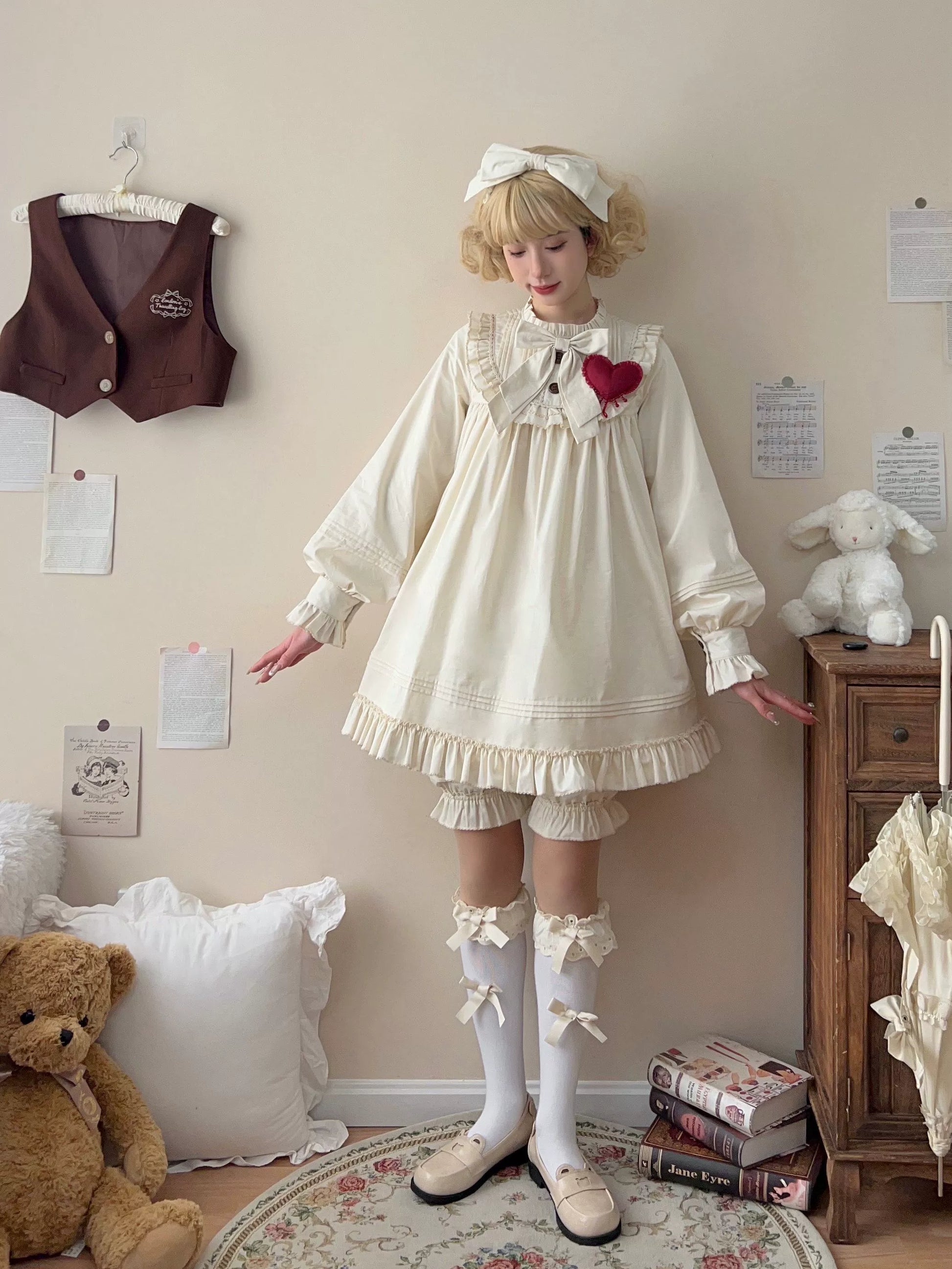 Uncle's Workshop - Lullaby - Cotton Lolita OP Dress Kawaii Lolita Bloomers