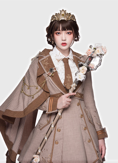Youpairui - Sheffield - British-style Khaki Ouji Lolita Set