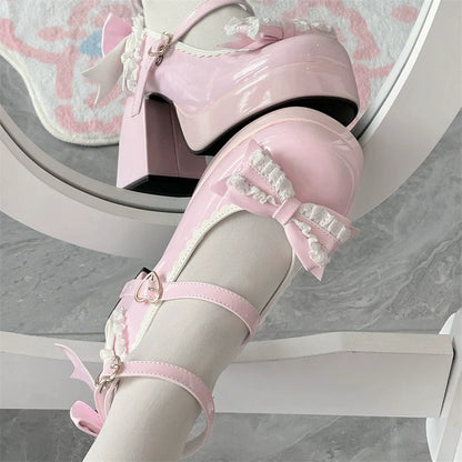 Jiangjiang Biscuit - Elegant Lolita High Heel Shoes Round Toe Low Cut