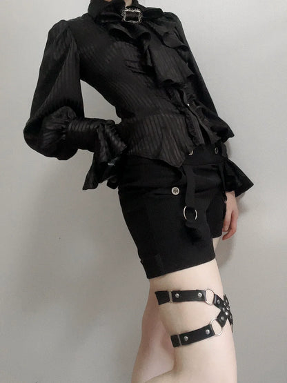 Gazing Galactic - Moonstone - Elegant Ouji Lolita Shirt, Detachable Jabot