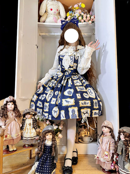 Magic Tea Party - Classic Lolita JSK with Elegant Art-Inspired Prints
