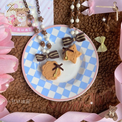 Bear Doll - Sweet Cookie Charm Set - Kawaii Lolita Necklace and Hairclip