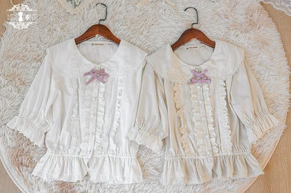 Miss Point - Little Anna - Elegant Lolita Cotton Puff Sleeve Blouse