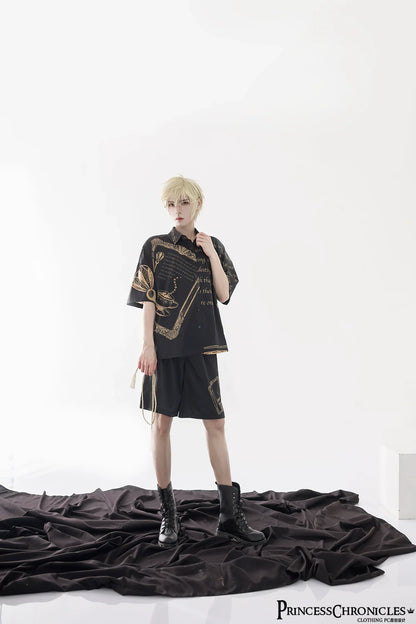 Princess Chronicles - Dark Fairy Tale - Ouji Lolita Casual Shorts Shirts